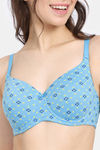 Rosaline Padded Wired 3/4th Coverage T-Shirt Bra - Horizon Blue — thumbnail 4